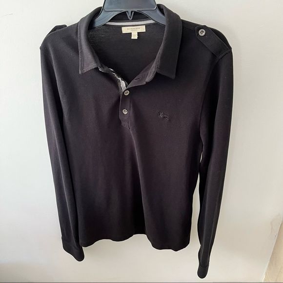 Burberry Other - Men's Burberry Long Sleeve Polo Shirt Black.